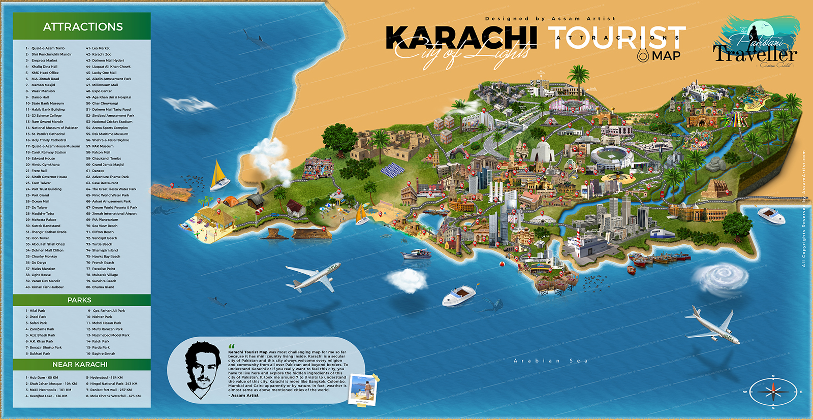 Karachi Tourist Map 