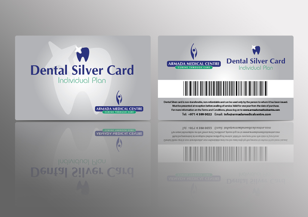 silver dental card design