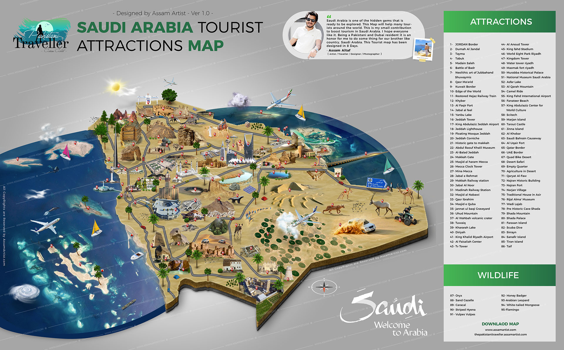 Saudi Arabia Tourist Map